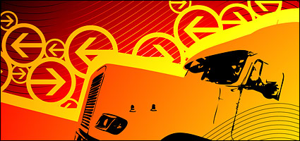 Arrow, mobile lines, car vector material