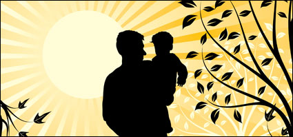 A happy family (his son) element vector material