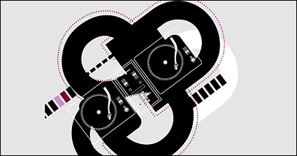 DJ music vector material