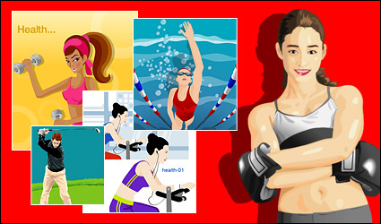 Vector material package sports figures