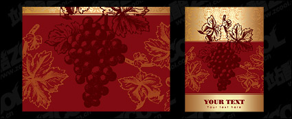 Vector material posted on wine bottles