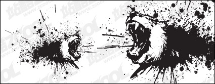 Vector material ferocious bears