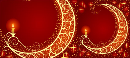 Vector glittering moon