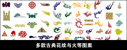 Flame pattern with the classical elements