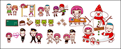 Cute cartoon characters Vector