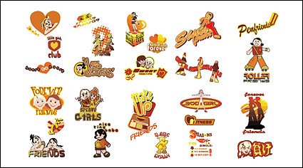 Vector lovely girls--Heart Friends